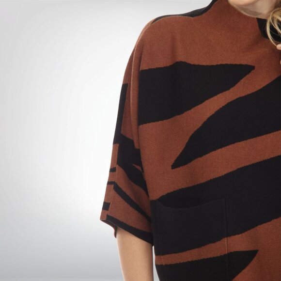 NEW Size M Joseph Ribkoff Black/Toffee Animal Print Knit Set - Picture 5 of 8